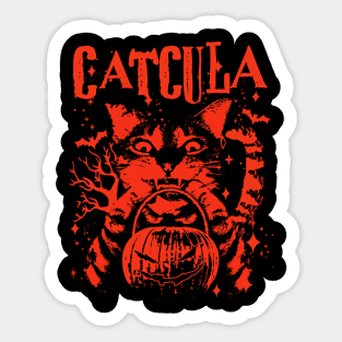 CATCULA Funny CAT Vampire Dracula Halloween Sticker